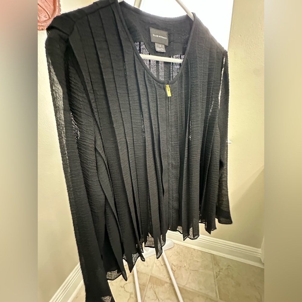 Club Monaco Black Textured Jacket, large